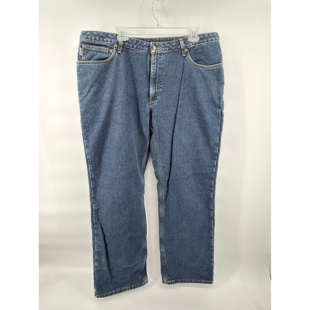Carhartt Jeans Womens 18 x 32 Blue Flannel Lined Relaxed Fit WB022 ADT